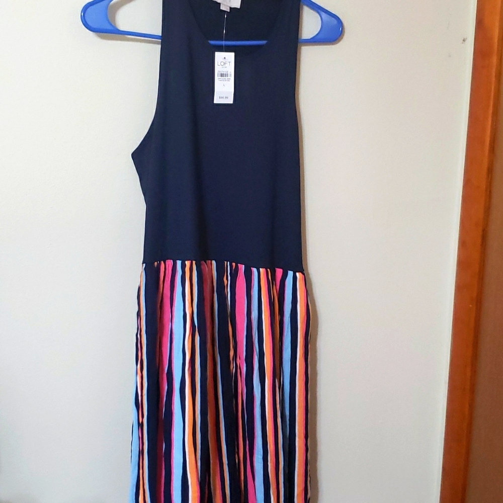 Striped Colorblock Maxi Dress